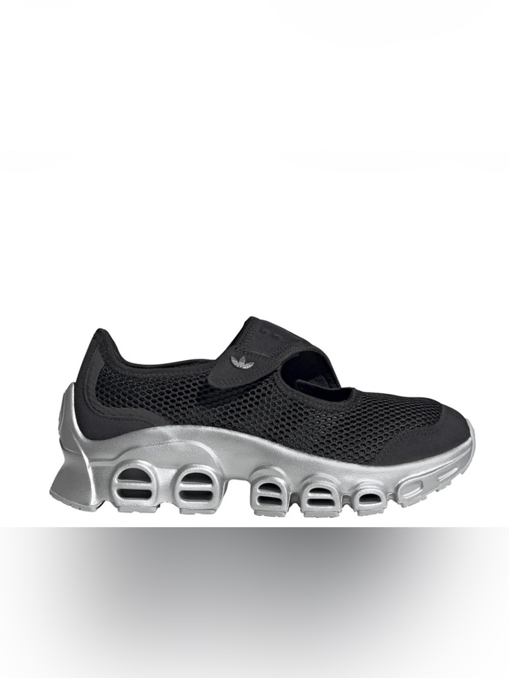 Adidas Mega Jane Mary Jane Black Mesh Slip-On Sneakers with Silver Sole size 8.5 - Picture 6 of 6